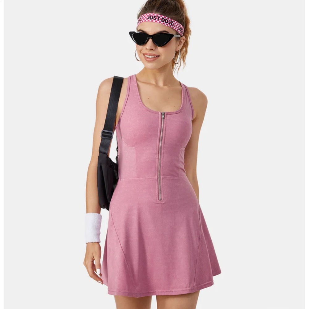 Zip Front Racerback 2-in-one Tennis Dress